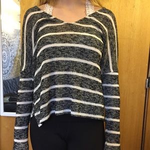Black and white striped sweater